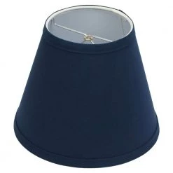 5 in. Top Diameter x 9 in. Bottom Diameter x 7 in. Slant Linen Navy Blue Empire Lamp Shade by FenchelShades.com