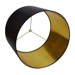 18 in. Width x 12 in. Height Black Paper with Gold Foil Interior/Brass Hardware Drum Lamp Shade by FenchelShades.com -AMAX LIGHTING Shop brass fenchelshades com lamp shades 18 18 12 wbr p bgol fa 1000