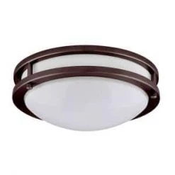 JR 10 in. 1-Light Bronze LED Flush Mount Light 4000K by AMAX LIGHTING