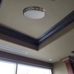 Diamond Lattice 14 in. 1-Light Bronze LED Flush Mount 4000K by AMAX LIGHTING -AMAX LIGHTING Shop bronze amax lighting flush mount lights led jr002db 4f 1000