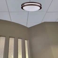 JR 14 in. 1-Light Bronze LED Flush Mount Light 3000K by AMAX LIGHTING -AMAX LIGHTING Shop bronze amax lighting flush mount lights led jr002lbz w 4f 1000