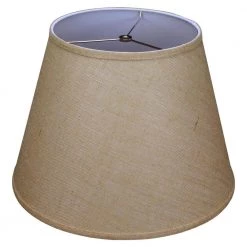11 in. Top Diameter x 18 in. Bottom Diameter x 13 in. Slant Burlap Natural Empire Lamp Shade by FenchelShades.com