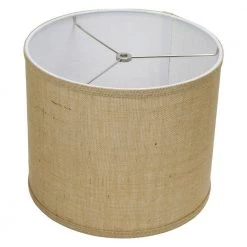 12 in. Top Diameter x 10 in. H x 12 in. Bottom Diameter Burlap Natural Drum Lamp Shade by FenchelShades.com