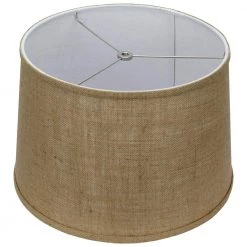 Fenchel Shades 13 in. Top Diameter x 15 in. Bottom Diameter x 10 in. Slant, Empire Lamp Shade - Burlap Natural by FenchelShades.com