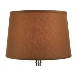 Fenchel Shades 13 in. Top Diameter x 15 in. Bottom Diameter x 10 in. Slant, Empire Lamp Shade - Linen Earth by FenchelShades.com -AMAX LIGHTING Shop brown tan nickel fenchelshades com lamp shades 13 15 10 w l ear 4f 1000