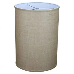 14 in. Top Diameter x 14 in. Bottom Diameter x 20 in. Height Burlap Natural Drum Lamp Shade by FenchelShades.com