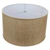18 in. W x 11 in. H Burlap Natural/Nickel Hardware Drum Lamp Shade by FenchelShades.com