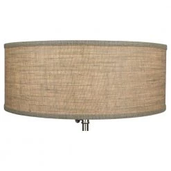 18 in. Top Diameter x 18 in. Bottom Diameter x 7 in. H Burlap Natural Drum Lamp Shade by FenchelShades.com -AMAX LIGHTING Shop brown tan nickel fenchelshades com lamp shades 18 18 7 w b nat 4f 1000