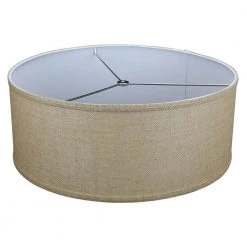 18 in. Top Diameter x 18 in. Bottom Diameter x 7 in. H Burlap Natural Drum Lamp Shade by FenchelShades.com