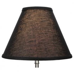 Fenchel Shades 12 in. Width x 8.25 in. Height Designer Black/Nickel Empire Lamp Shade by FenchelShades.com -AMAX LIGHTING Shop designer black nickel fenchelshades com lamp shades 5 12 9 w dl bla 4f 1000