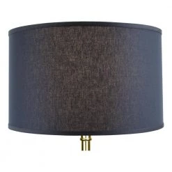 18 in. Top Diameter x 18 in. Bottom Diameter x 11 in. H Linen Charcoal Drum Lamp Shade by FenchelShades.com -AMAX LIGHTING Shop gray brass fenchelshades com lamp shades 18 18 11 wbr l cha 4f 1000