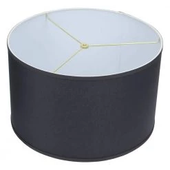 18 in. Top Diameter x 18 in. Bottom Diameter x 11 in. H Linen Charcoal Drum Lamp Shade by FenchelShades.com