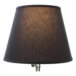 11 in. Top Diameter x 17 in. Bottom Diameter x 13 in. Slant Linen Charcoal Empire Lamp Shade by FenchelShades.com -AMAX LIGHTING Shop gray nickel fenchelshades com lamp shades 11 17 13 w l cha 4f 1000