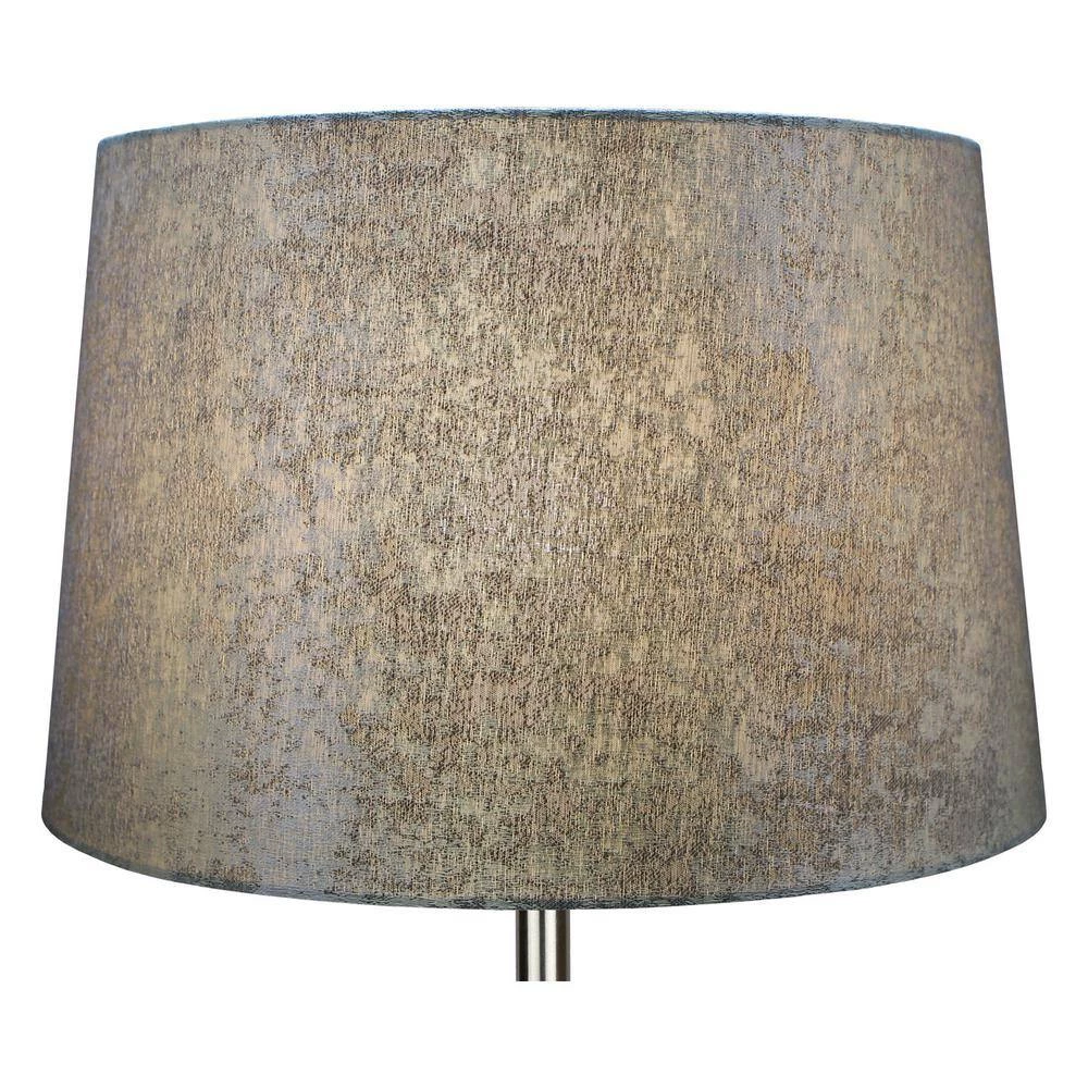 Fenchel Shades 13 in. Top Diameter x 15 in. Bottom Diameter x 10 in. Slant Empire Lamp Shade - Couture Crushed Sterling by FenchelShades.com 5 Fenchel Shades 13 in. Top Diameter x 15 in. Bottom Diameter x 10 in. Slant Empire Lamp Shade - Couture Crushed Sterling by FenchelShades.com - Image 3