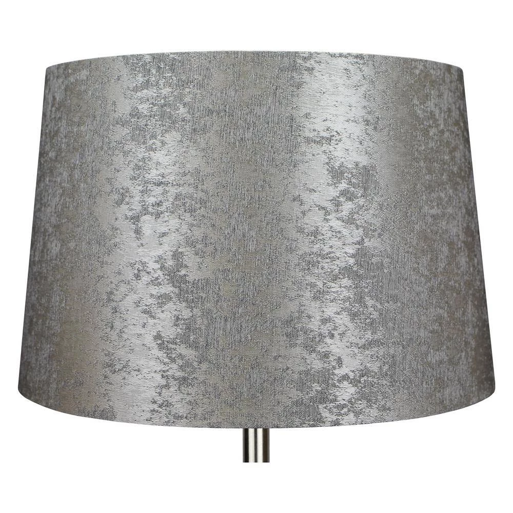Fenchel Shades 13 in. Top Diameter x 15 in. Bottom Diameter x 10 in. Slant Empire Lamp Shade - Couture Crushed Sterling by FenchelShades.com 4 Fenchel Shades 13 in. Top Diameter x 15 in. Bottom Diameter x 10 in. Slant Empire Lamp Shade - Couture Crushed Sterling by FenchelShades.com - Image 2
