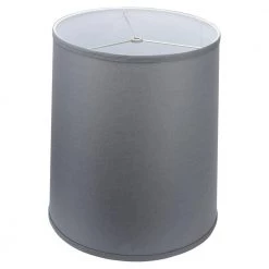 Fenchel Shades 13 in. Top Diameter x 15 in. Bottom Diameter x 17 in. Slant, Linen Graphite Empire Lamp Shade by FenchelShades.com