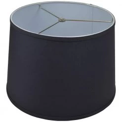 14 in. Top Diameter x 16 in. Bottom Diameter x 11 in. Slant Linen Charcoal Empire Lamp Shade by FenchelShades.com