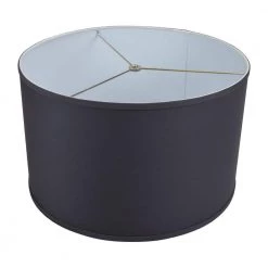 18 in. Top Diameter x 18 in. Bottom Diameter x 11 in. H Linen Charcoal Drum Lamp Shade by FenchelShades.com