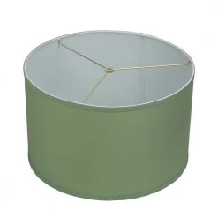 18 in. Top Diameter x 18 in. Bottom Diameter x 11 in. H Linen Celadon Drum Lamp Shade by FenchelShades.com