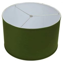 18 in. Top Diameter x 18 in. Bottom Diameter x 11 in. H Linen Avocado Drum Lamp Shade by FenchelShades.com