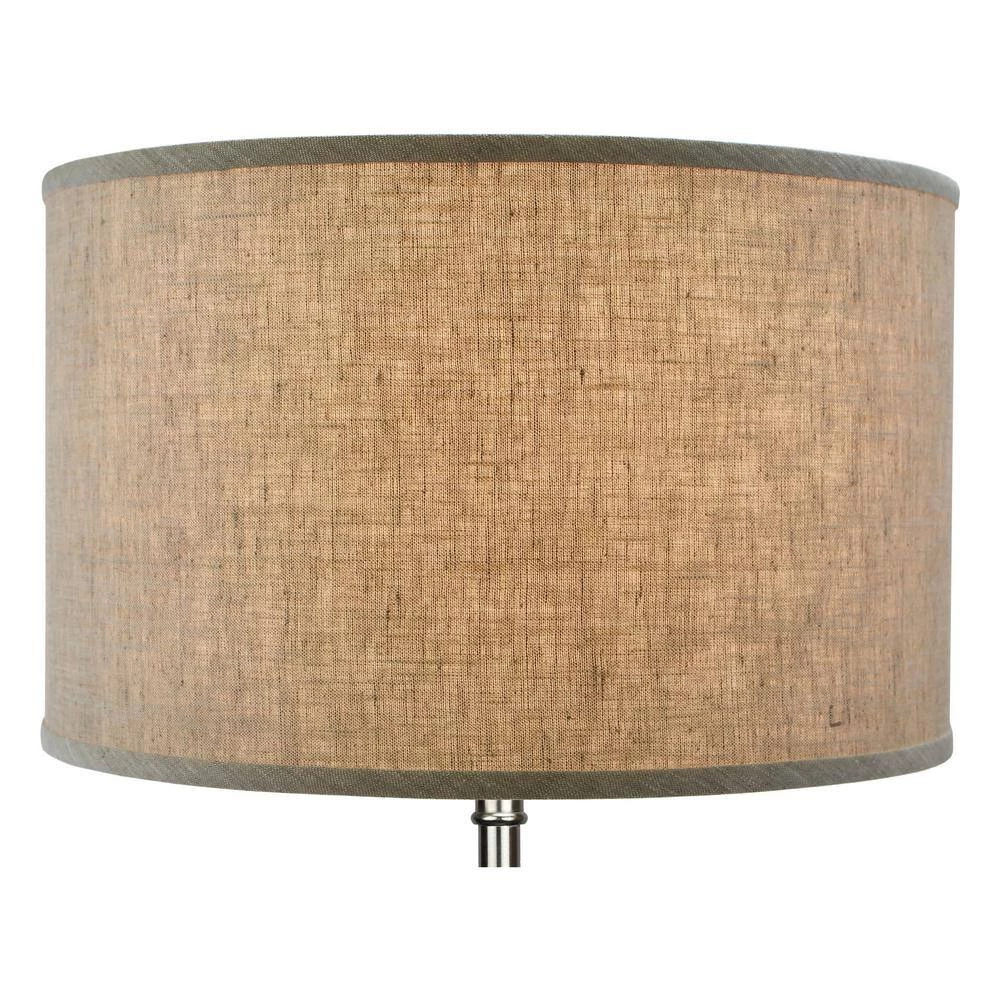 18 in. Top Diameter x 18 in. Bottom Diameter x 11 in. H Designer Linen Oatmeal Drum Lamp Shade by FenchelShades.com 5 18 in. Top Diameter x 18 in. Bottom Diameter x 11 in. H Designer Linen Oatmeal Drum Lamp Shade by FenchelShades.com - Image 3