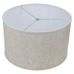 18 in. Top Diameter x 18 in. Bottom Diameter x 11 in. H Designer Linen Oatmeal Drum Lamp Shade by FenchelShades.com