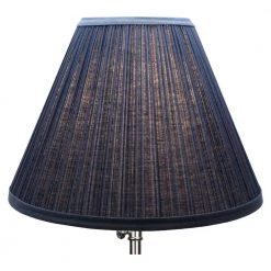 12 in. Width x 8.25 in. Height Navy Blue Mushroom Pleat/Brass Hardware Coolie Lamp Shade by FenchelShades.com -AMAX LIGHTING Shop navy blue mushroom pleat brass finish fenchelshades com lamp shades 5 12 9 wbr pm nav 4f 1000