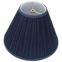 12 in. Width x 8.25 in. Height Navy Blue Mushroom Pleat/Brass Hardware Coolie Lamp Shade by FenchelShades.com