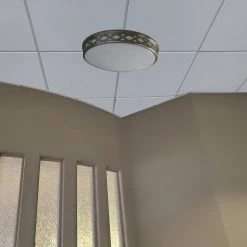 Diamond Lattice 10 in. 1-Light Nickel LED Flush Mount 4000k by AMAX LIGHTING -AMAX LIGHTING Shop nickel amax lighting flush mount lights led jr001dn 4f 1000