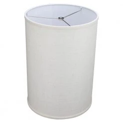 12 in. Top Diameter x 12 in. Bottom Diameter x 14 in. H Drum Burlap Off White Lamp Shade by FenchelShades.com