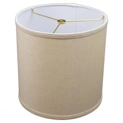 10.5 in. W x 10.5 in. H Natural/Brass Hardware Drum Lamp Shade by FenchelShades.com