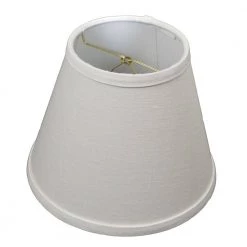 Fenchel Shades 5 in. Top Diameter x 9 in. Bottom Diameter x 7 in. Slant, Empire Lamp Shade - Designer Linen Off White by FenchelShades.com