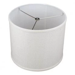 12 in. Top Diameter x 10 in. H x 12 in. Bottom Diameter Burlap Off White Drum Lamp Shade by FenchelShades.com