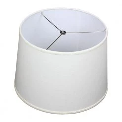 14 in. Top Diameter x 16 in. Bottom Diameter x 11 in. Slant Designer Linen Off White Empire Lamp Shade by FenchelShades.com