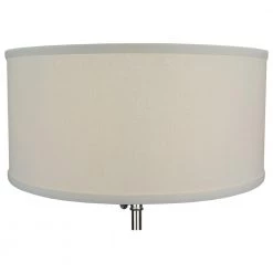 17 in. W x 8 in. H Cream/Nickel Hardware Drum Lamp Shade by FenchelShades.com -AMAX LIGHTING Shop off white nickel fenchelshades com lamp shades 17 17 8 w l cre 4f 1000