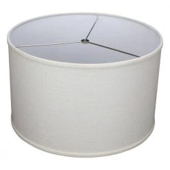 18 in. Top Diameter x 18 in. Bottom Diameter x 11 in. H Burlap Off White Drum Lamp Shade by FenchelShades.com