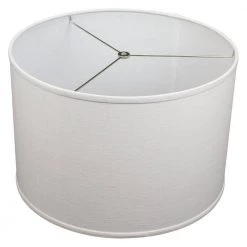 Fenchel Shades 18 in. Top Dia x 18 in. Bottom Dia x 12 in. H Designer Linen Off White Drum Lamp Shade by FenchelShades.com