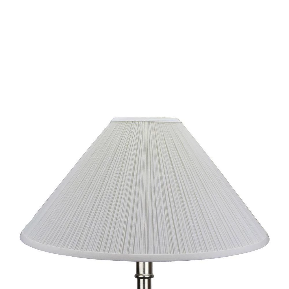 20 in. W x 9.5 in. H Cream/Nickel Pleated Mushroom Hardware Coolie Lamp Shade by FenchelShades.com 4 20 in. W x 9.5 in. H Cream/Nickel Pleated Mushroom Hardware Coolie Lamp Shade by FenchelShades.com - Image 2