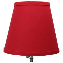 Fenchel Shades 5 in. Top Diameter x 8 in. Bottom Diameter x 7 in. Slant Empire Lamp Shade - Linen Rich Red by FenchelShades.com -AMAX LIGHTING Shop red brass fenchelshades com lamp shades 5 8 7 bdbr l ric 44 1000