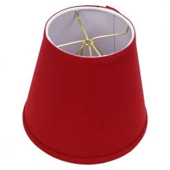 Fenchel Shades 5 in. Top Diameter x 8 in. Bottom Diameter x 7 in. Slant Empire Lamp Shade - Linen Rich Red by FenchelShades.com