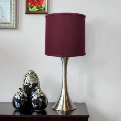 10 in. Top Diameter x 10 in. H x 10 in. Bottom Diameter Linen Burgundy Drum Lamp Shade by FenchelShades.com -AMAX LIGHTING Shop red nickel fenchelshades com lamp shades 10 10 10 w l bur 31 1000