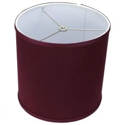 10 in. Top Diameter x 10 in. H x 10 in. Bottom Diameter Linen Burgundy Drum Lamp Shade by FenchelShades.com