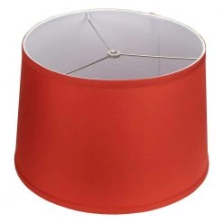 Fenchel Shades 13 in. Top Diameter x 15 in. Bottom Diameter x 10 in. Slant, Empire Lamp Shade - Linen Paprika by FenchelShades.com