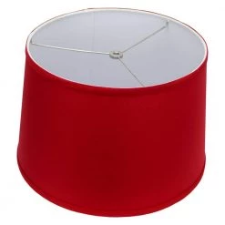 Fenchel Shades 13 in. Top Diameter x 15 in. Bottom Diameter x 10 in. Slant, Empire Lamp Shade - Linen Rich Red by FenchelShades.com