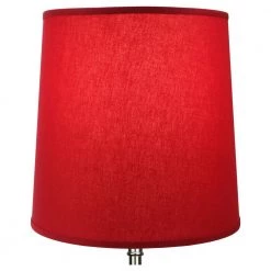 Fenchel Shades 13 in. Top Diameter x 15 in. Bottom Diameter x 15 in. Slant, Empire Lamp Shade - Linen Rich Red by FenchelShades.com -AMAX LIGHTING Shop red nickel fenchelshades com lamp shades 13 15 15 w l ric 4f 1000