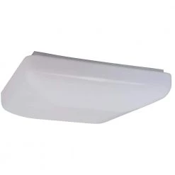 Square 12.5 in. 1-Light White LED Flush Mount Ceiling Fixture 4000K by AMAX LIGHTING