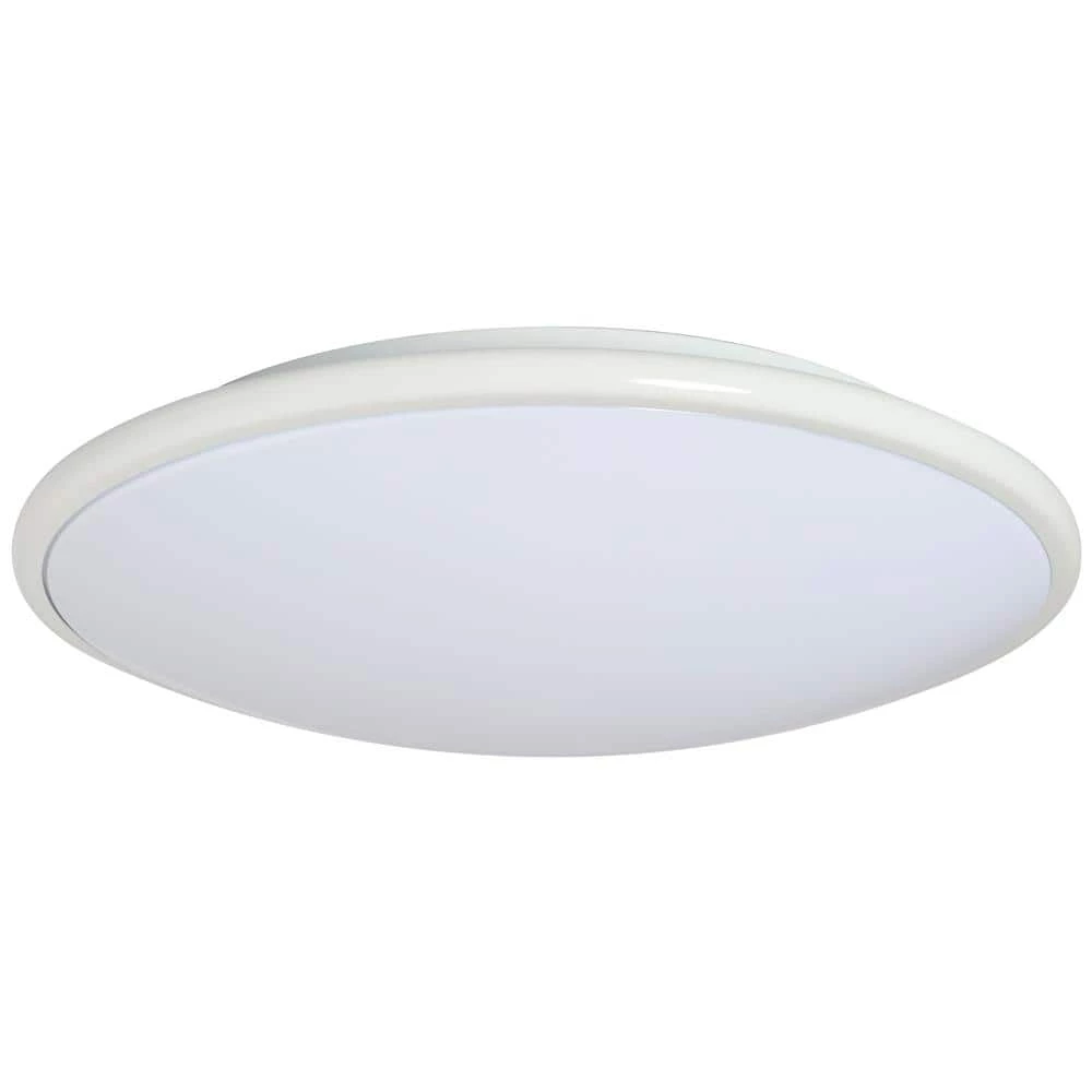 Euro Style 13 in. 1-Light White Flush Mount Fixture 4100K by AMAX LIGHTING 3 Euro Style 13 in. 1-Light White Flush Mount Fixture 4100K by AMAX LIGHTING
