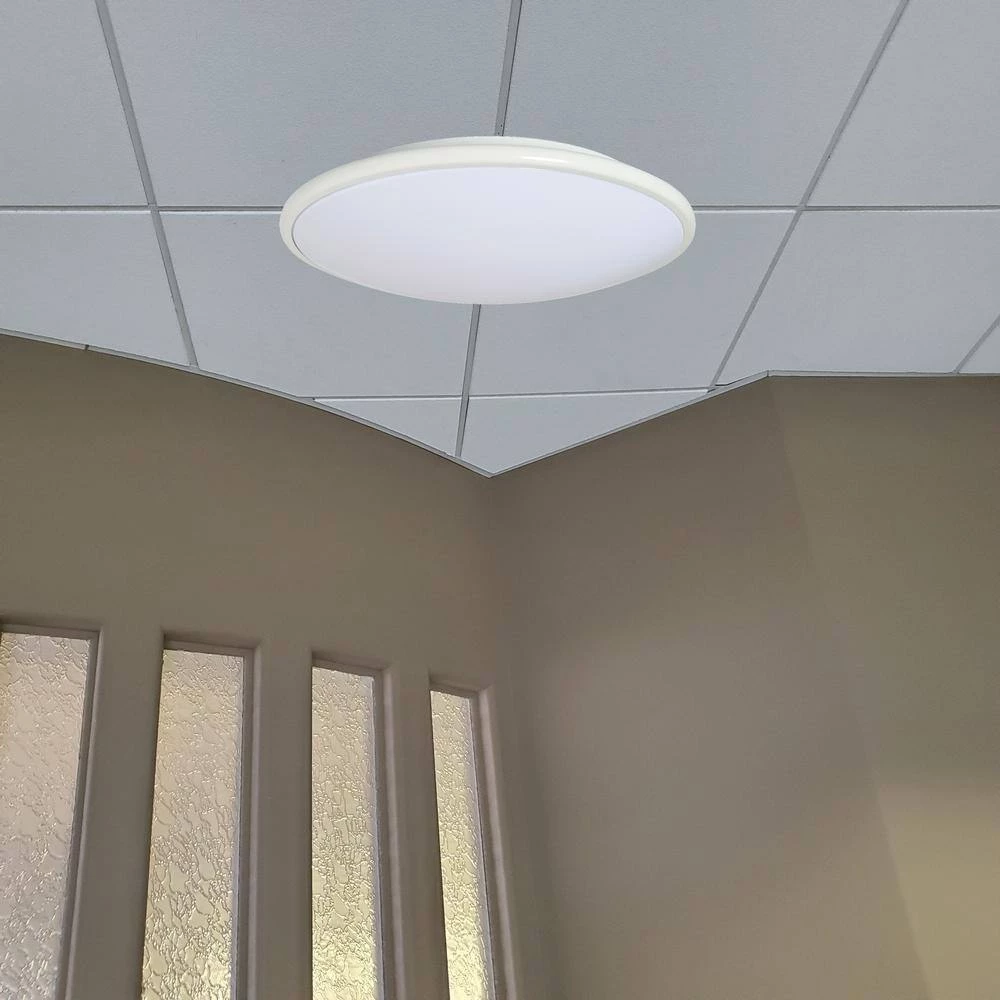 Euro Style 13 in. 1-Light White Flush Mount Fixture 4100K by AMAX LIGHTING 4 Euro Style 13 in. 1-Light White Flush Mount Fixture 4100K by AMAX LIGHTING - Image 2