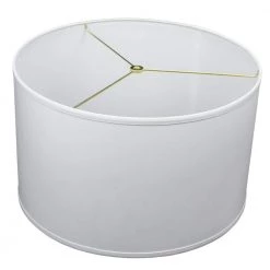 18 in. Top Diameter x 18 in. Bottom Diameter x 11 in. H Linen White Drum Lamp Shade by FenchelShades.com