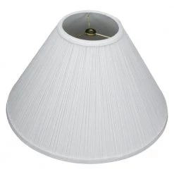 5 in. Top Diameter x 15 in. Bottom Diameter x 10 in. Slant Pleated Mushroom White Coolie Lamp Shade by FenchelShades.com